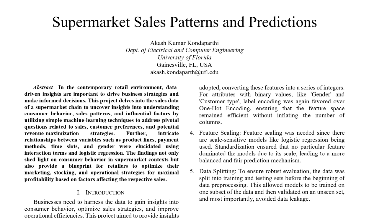 Supermarket Sales Analyzer